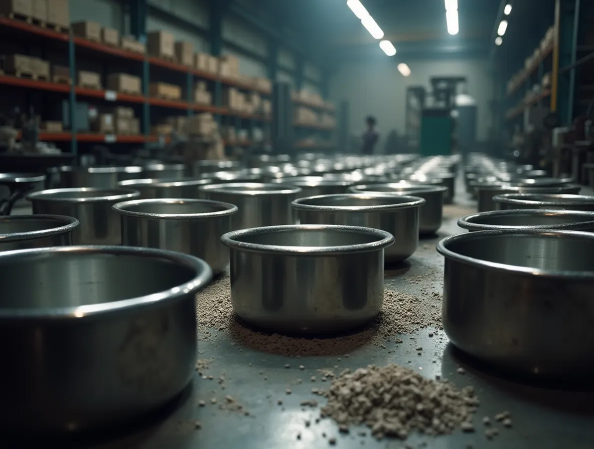 Industrial Sauce Pots buffing by Raja Buffing Works