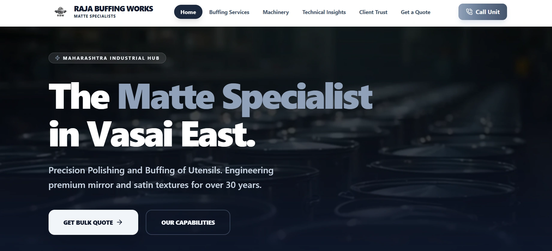 Utensil Buffing & Matte Finishing Vasai East | Raja Buffing Work